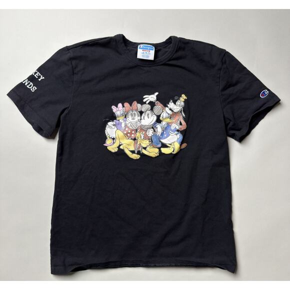 Disney Mickey Friends Shirt Mens Medium Champion Goofy Donald Minnie Pluto Tee - Picture 1 of 9